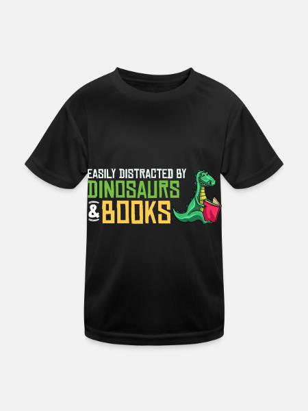 Dinosaur Book Read Dino Read Funny Readers - Kids Functional T-Shirt - black - Front