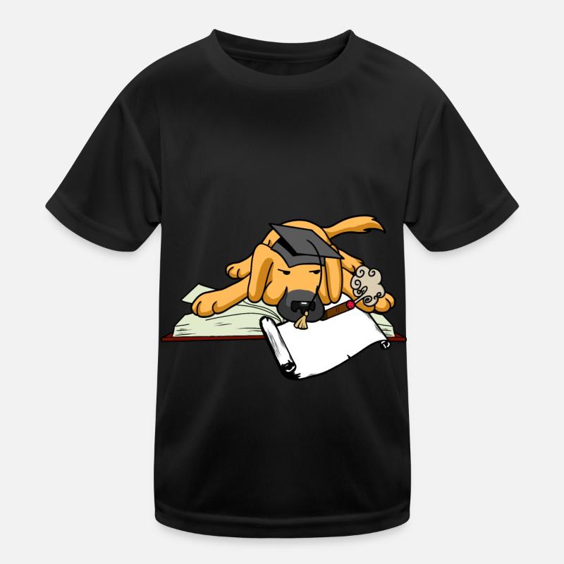 Dog Student Study University University Scholar Abi Kids Functional T-Shirt