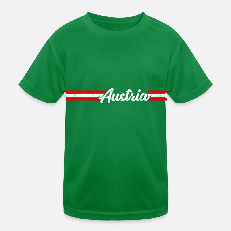 Austria Österreich Flagge Kinder Funktions-T-Shirt