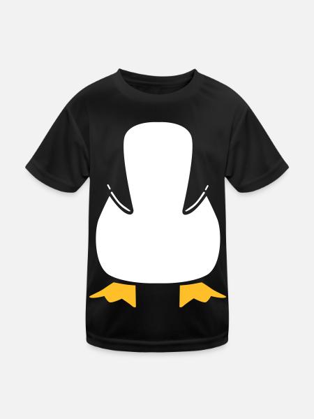 pinguin - Kinder Funktions-T-Shirt - Schwarz