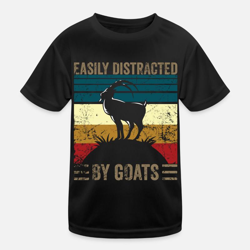 Easily distracted by goats Kinder Funktions-T-Shirt