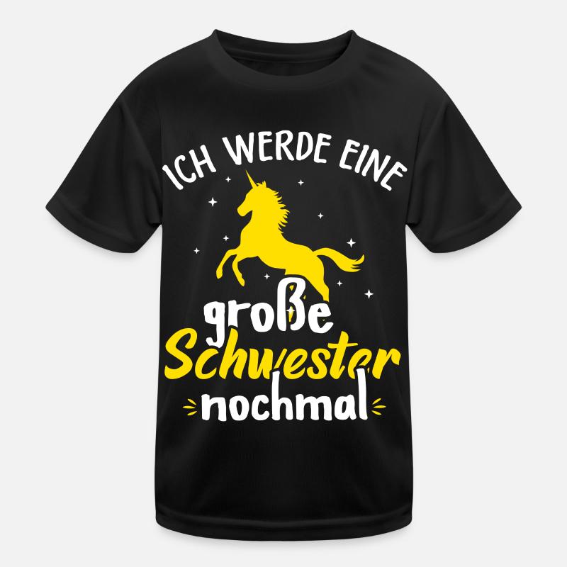 Ich werde eine große Schwester nochmal - Kinder Funktions-T-Shirt - Schwarz