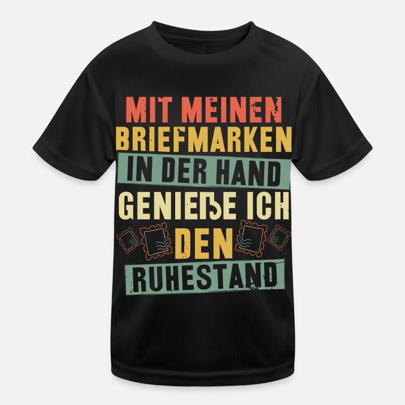 Mit meinen Briefmarken genieße ich den Ruhestand Kinder Funktions-T-Shirt
