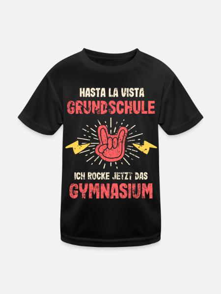 Hasta La Vista Grundschule 5. Klasse Gymnasium - Kinder Funktions-T-Shirt - Schwarz - Vorne