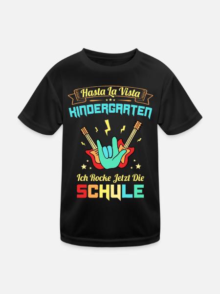 Hasta La Vista Abschluss Kindergarten 1. Klasse - Kinder Funktions-T-Shirt - Schwarz - Vorne