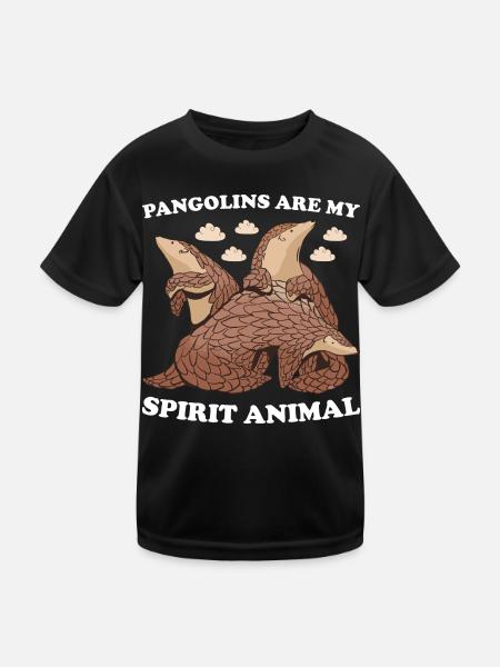 Pangolins Are My Spirit Animal Pangolin - Kids Functional T-Shirt - black - Front