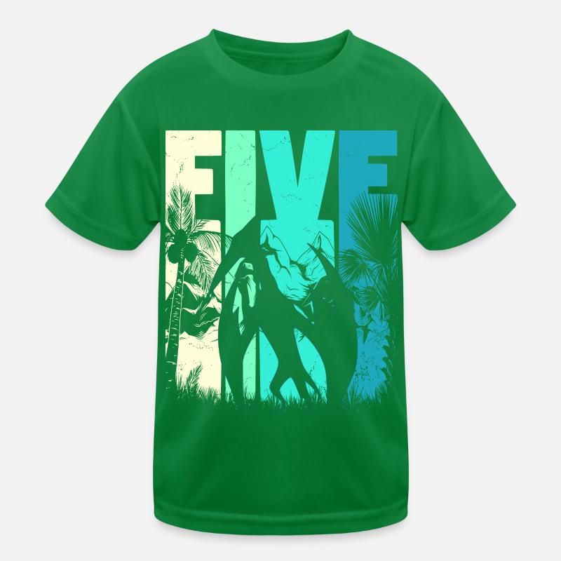 Ptérodactyle 5 ans garçon 5ème anniversaire rétro T-shirt sport Enfant