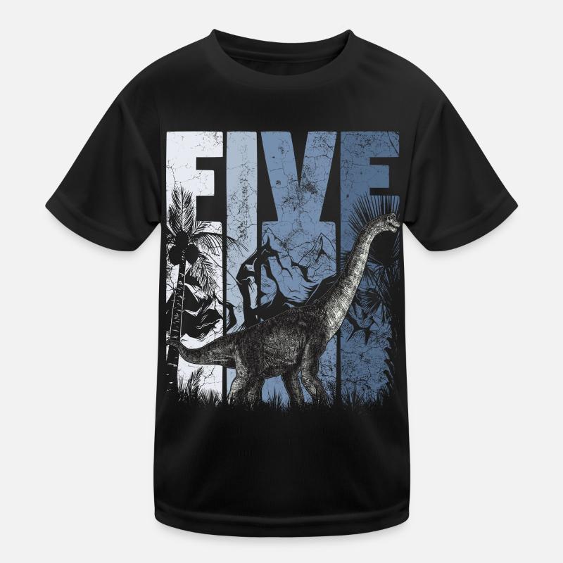 Brachiosaurus 5 years old Dino 5th birthday Kids Functional T-Shirt