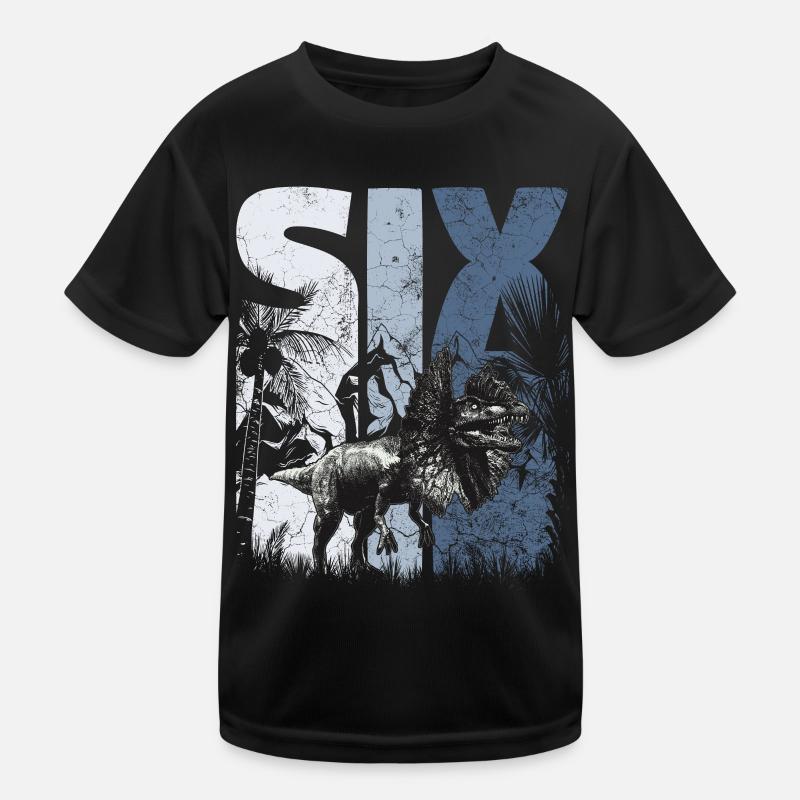 Dilophosaurus 6 Jahre Alt Dino 6. Geburtstag Kinder Funktions-T-Shirt