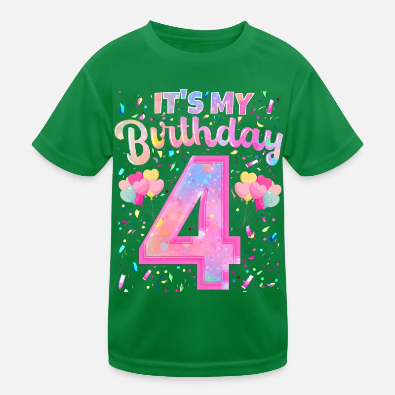 Mein 4. Geburtstag 4 Jahre Mädchen Geschenk Vier Kinder Funktions-T-Shirt