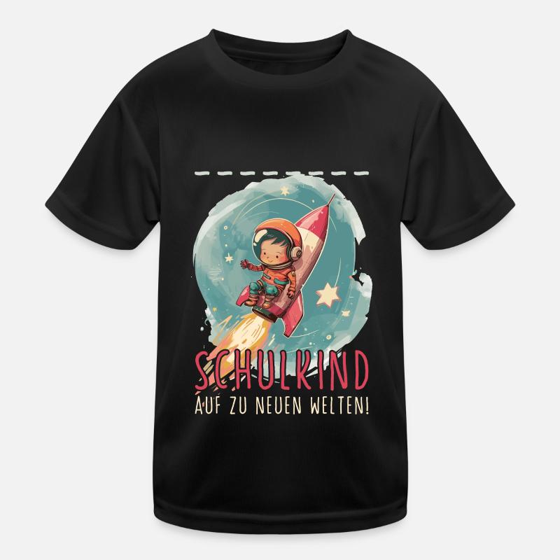 Astronaut Schulkind Personalisierbar Einschulung Kinder Funktions-T-Shirt
