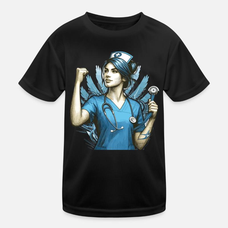 Krankenschwester Siegespose Geschenk Kinder Funktions-T-Shirt