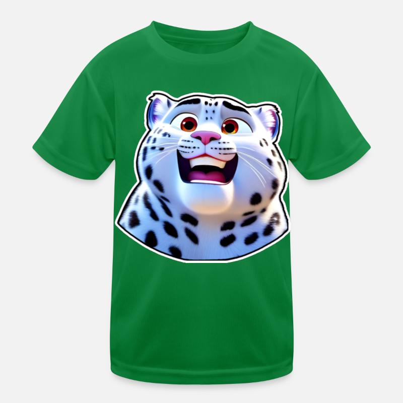 Mignon léopard des neiges dans le style bande dessinée T-shirt sport Enfant