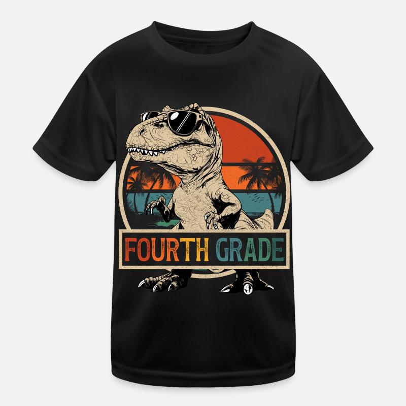 4. Klasse Dinosaurier T-Rex Sonnenbrille Dino Kinder Funktions-T-Shirt