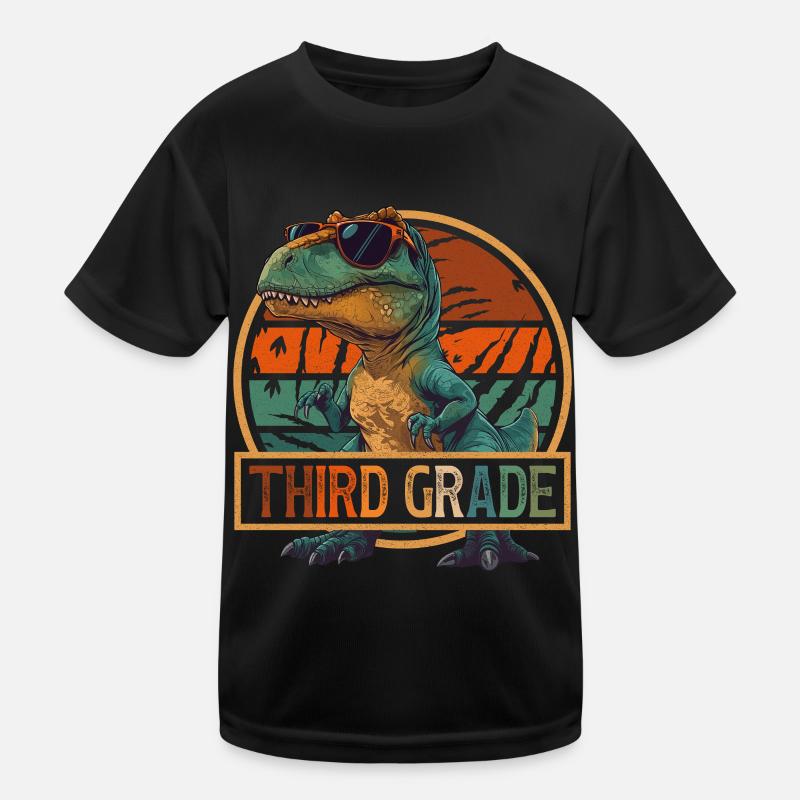 3rd Class T-Rex Dinosaur Sunglasses Dino Kids Functional T-Shirt