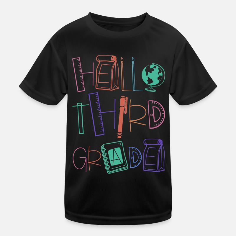 Hello 3rd Grade School Supplies Elementary School School Kids Functional T-Shirt
