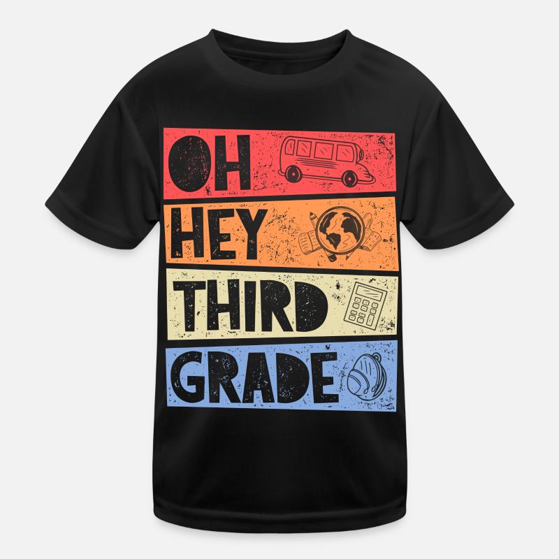 Oh Hey 3rd Grade Retro Elementary School Girl Boy Kids Functional T-Shirt