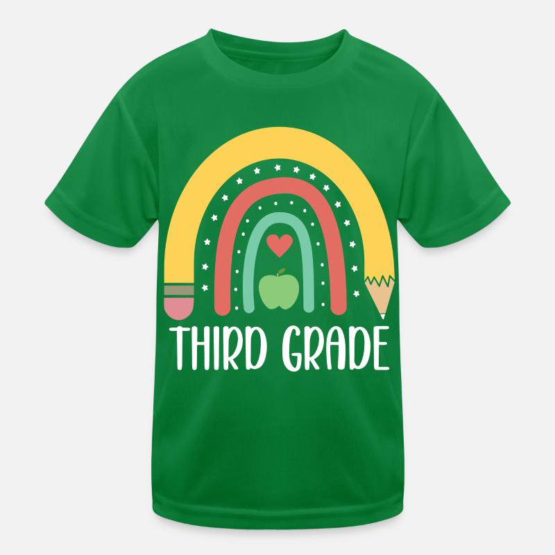 3. Klasse Regenbogen Bleistift Schule Grundschule Kinder Funktions-T-Shirt