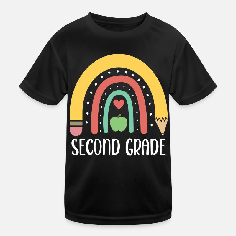 2e année Rainbow Pencil School École élémentaire T-shirt sport Enfant