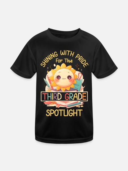 Shinging With Pride 3rd Grade Sun Elementary School - Kids Functional T-Shirt - black - Front