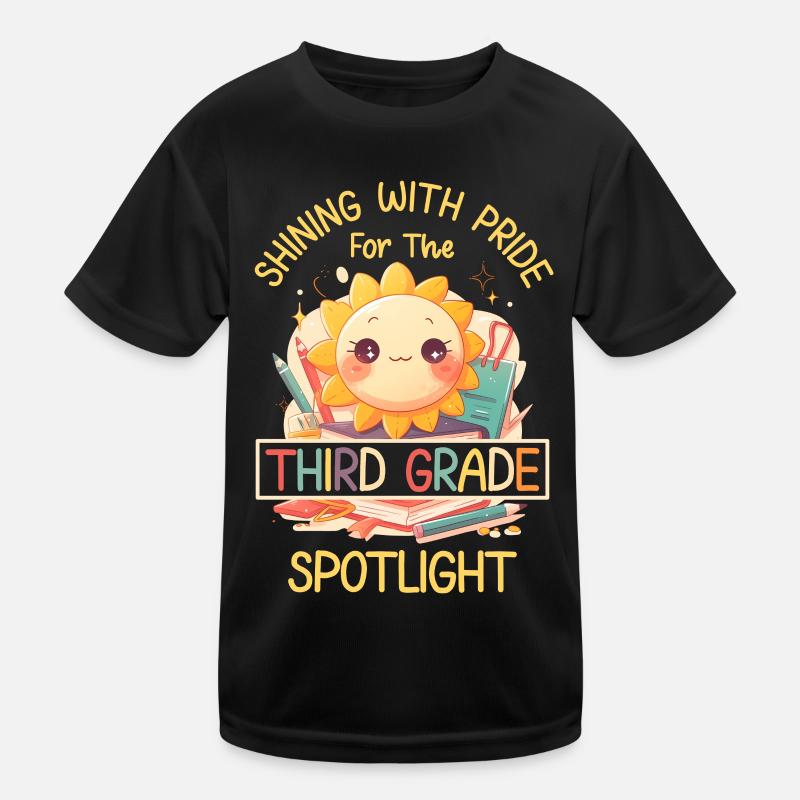 Shinging With Pride 3rd Grade Sun Elementary School Kids Functional T-Shirt