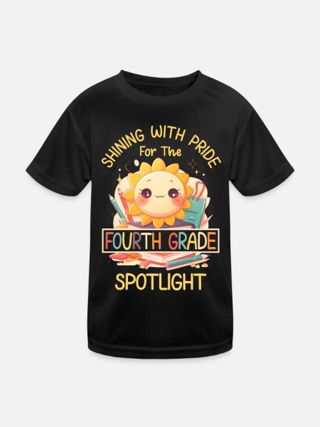 Shinging With Pride 4. Klasse Sonne Grundschule - Kinder Funktions-T-Shirt - Schwarz - Vorne