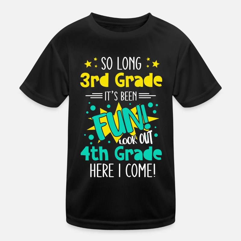4. Klasse Grundschule Lustiger Spruch Junge Schule Kinder Funktions-T-Shirt