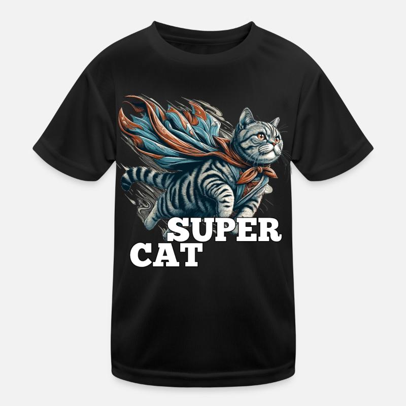 Super Katze Britisch Kurzhaar BKH getigert Kinder Funktions-T-Shirt