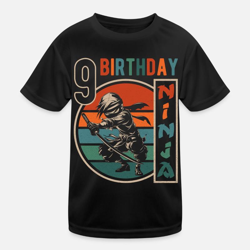 Retro Ninja 9e anniversaire 9 ans garçon cadeau T-shirt sport Enfant
