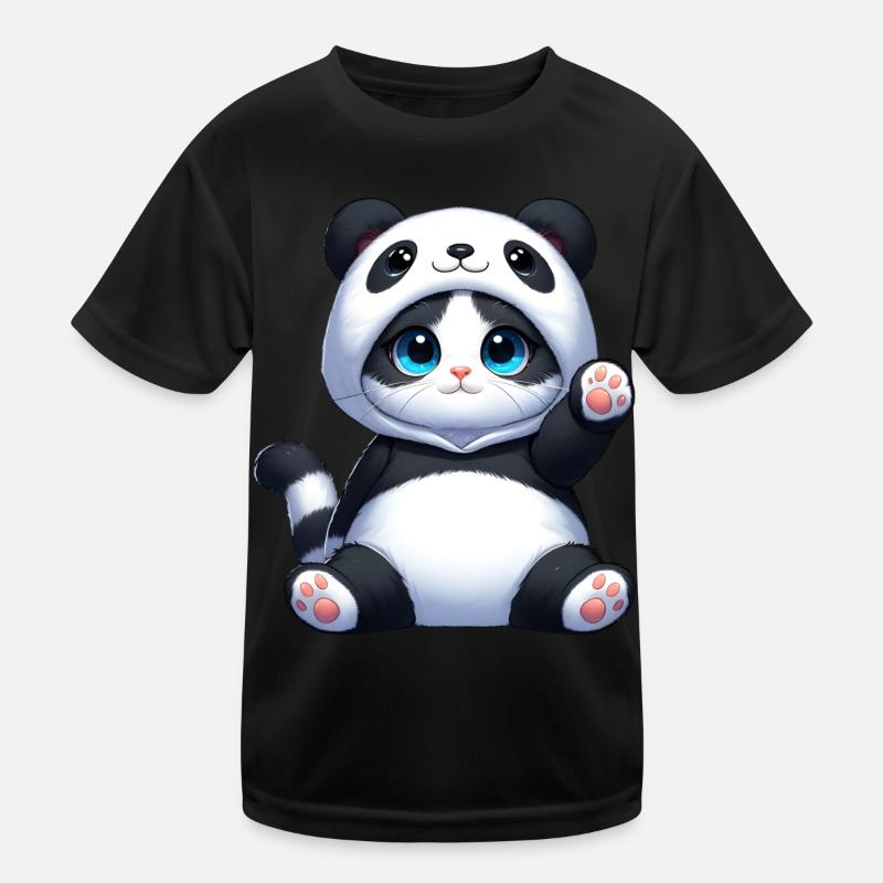 Chat en costume de panda T-shirt sport Enfant