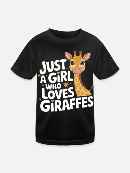 Giraffe Animal Africa Giraffes - Kids Functional T-Shirt - black - Front