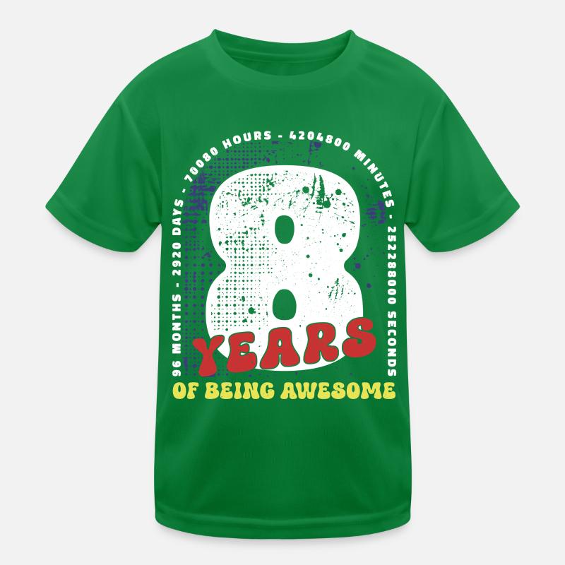 8 ans Anniversaire Mois Jours Heures Minutes T-shirt sport Enfant