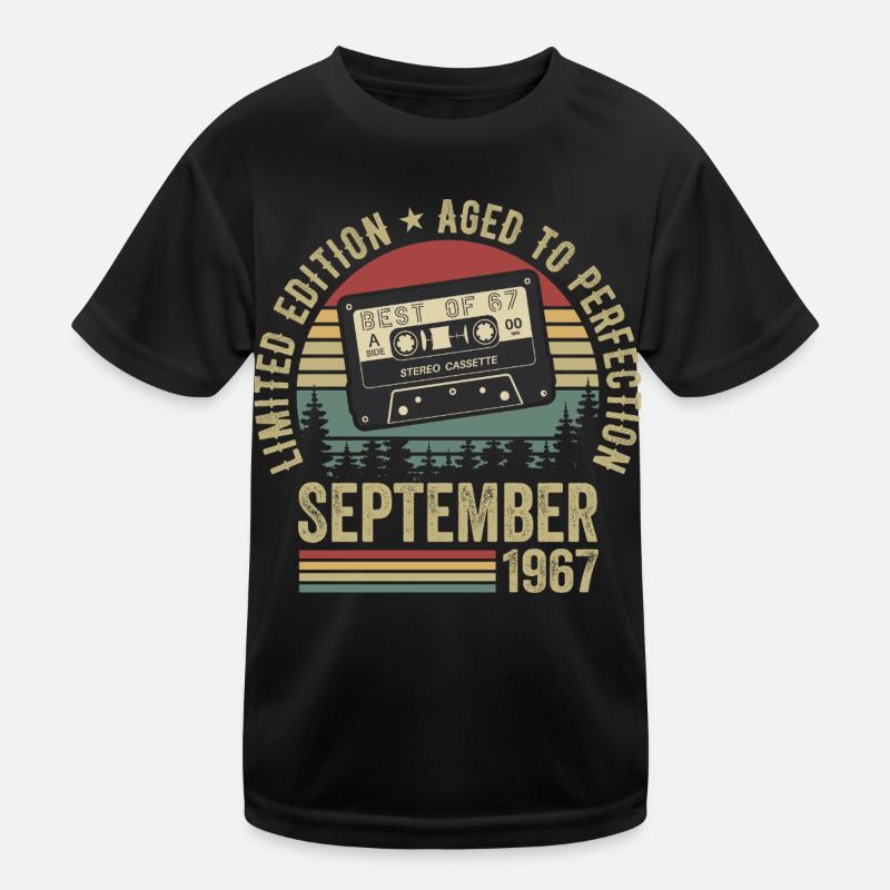 Born in September 1967 Vintage 1967 Kids Functional T-Shirt
