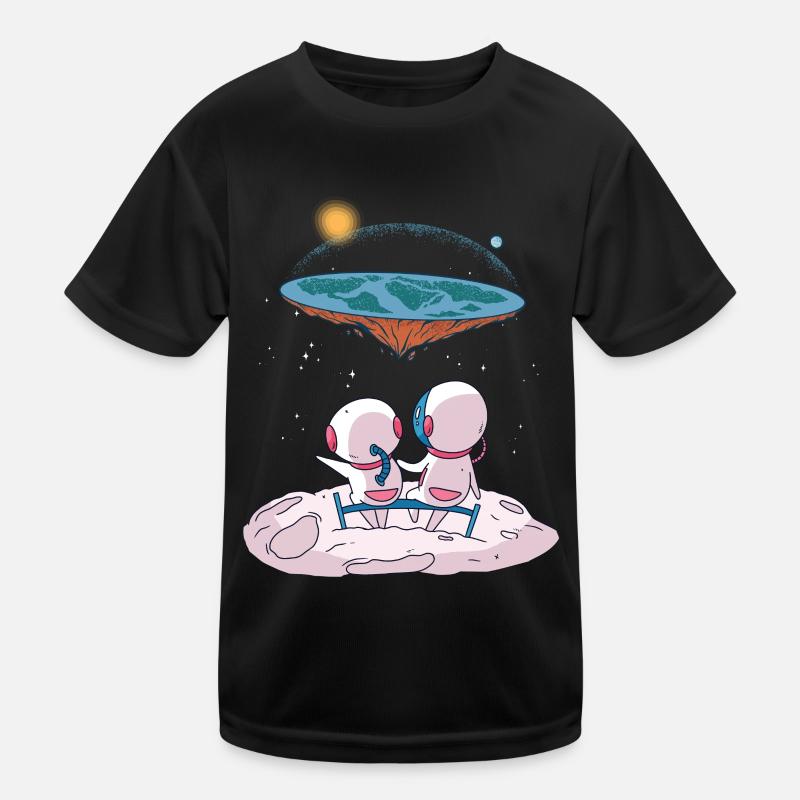 Die Erde ist flach, die Erde ist eine Scheibe Kinder Funktions-T-Shirt