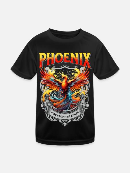Phoenix Phoenix Fire Flames Mythologie des oiseaux - T-shirt sport Enfant - noir - Devant