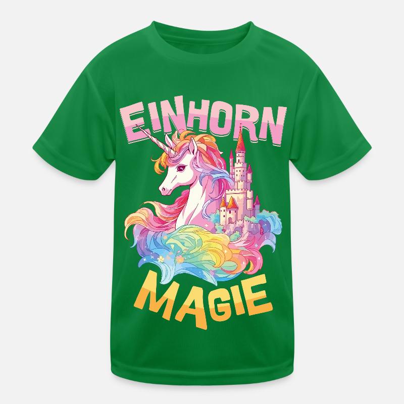 Unicorn, Magic, Rainbow, Castle, Colorful, Fantasy Kids Functional T-Shirt