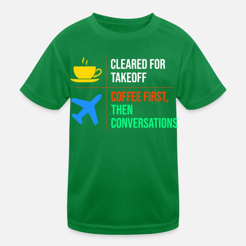 Air Traffic Controller Coffee ATC Aviation Humor Kids Functional T-Shirt