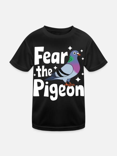 Taube Tauben Tier Vogel - Kinder Funktions-T-Shirt - Schwarz - Vorne