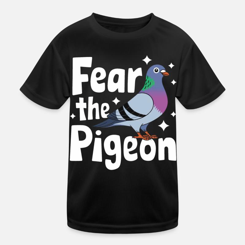 Taube Tauben Tier Vogel - Kinder Funktions-T-Shirt - Schwarz