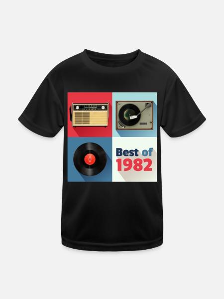 Le meilleur de 1982 Vinyl Radio Oldschool Turntable - T-shirt sport Enfant - noir - Devant