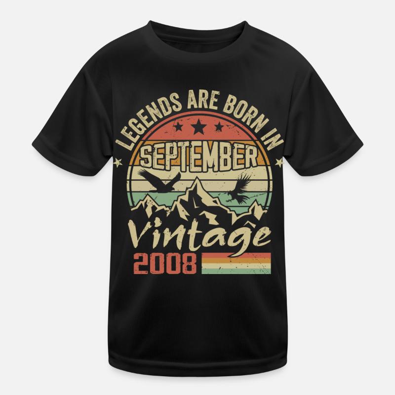 September 2008 Geburtstagsgeschenk September 2008 - Kinder Funktions-T-Shirt - Schwarz