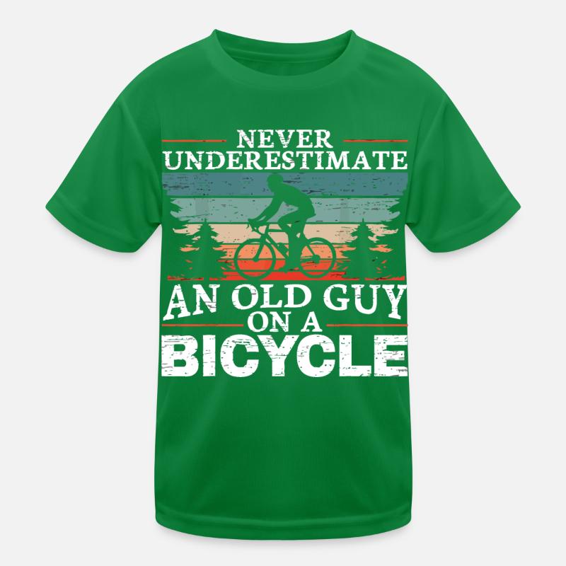 Never Underestimate An Old Man On A Bicycle Men T-shirt sport Enfant