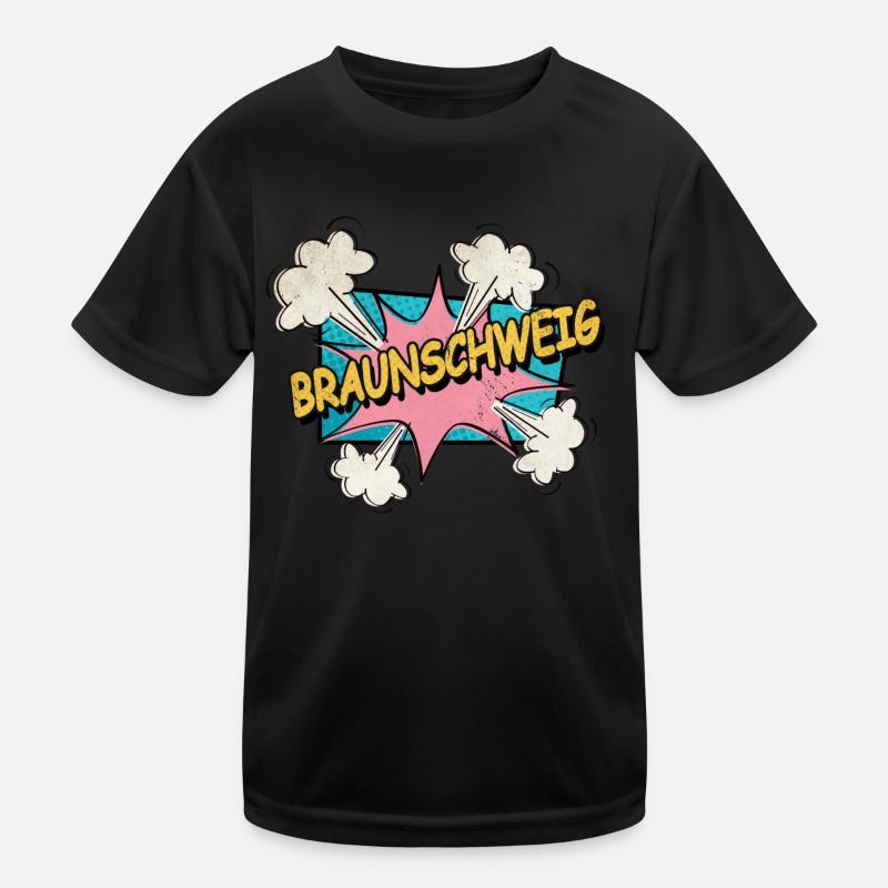 Braunschweig Deutschland Schrift Pop Art Comic Kinder Funktions-T-Shirt