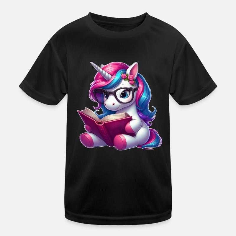 Unicorn Reading Birthday Unicorn Kids Functional T-Shirt