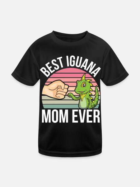 Iguana Pets | Reptiles Reptile Animals Gift - Kids Functional T-Shirt - black - Front