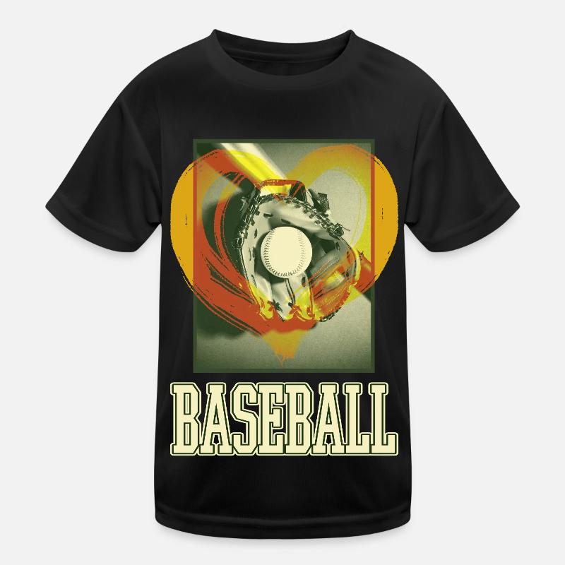 Baseball Ball Handschuh Schläger Vintage Retro Kinder Funktions-T-Shirt
