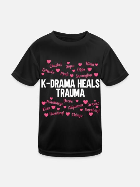 K-Drama - Kinder Funktions-T-Shirt - Schwarz - Vorne