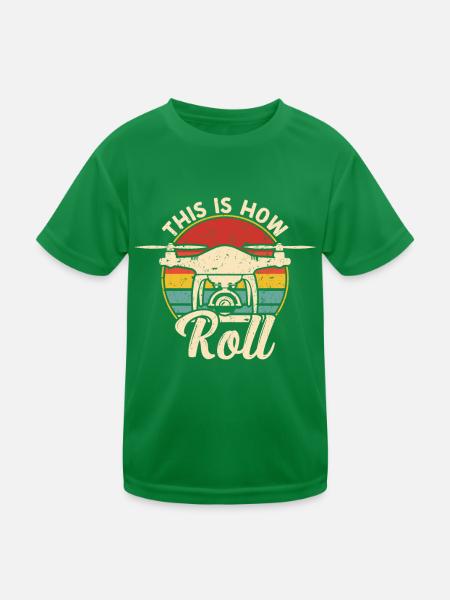 Drone - Kids Functional T-Shirt - kelly green - Front