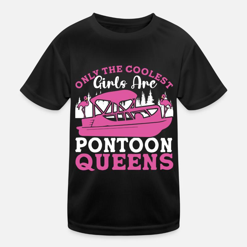 Pontonkönigin -Boot Pontoon -Frauen Kinder Funktions-T-Shirt