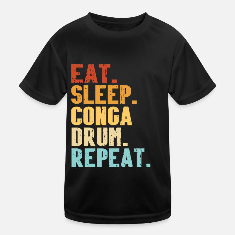 Conga Drum Musician Drumline Kids Functional T-Shirt